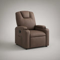 Brauner Relaxsessel aus PU-Kunstleder mit manueller Liegefunktion, 89 × 96 × 104 cm