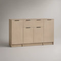 Sideboard 160 x 40 x 90 cm in heller Eichenoptik mit 4 Türen und 1 Schublade