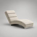 Geschwungene Relaxliege mit Polyesterbezug in Creme, 170 x 65 x 86 cm