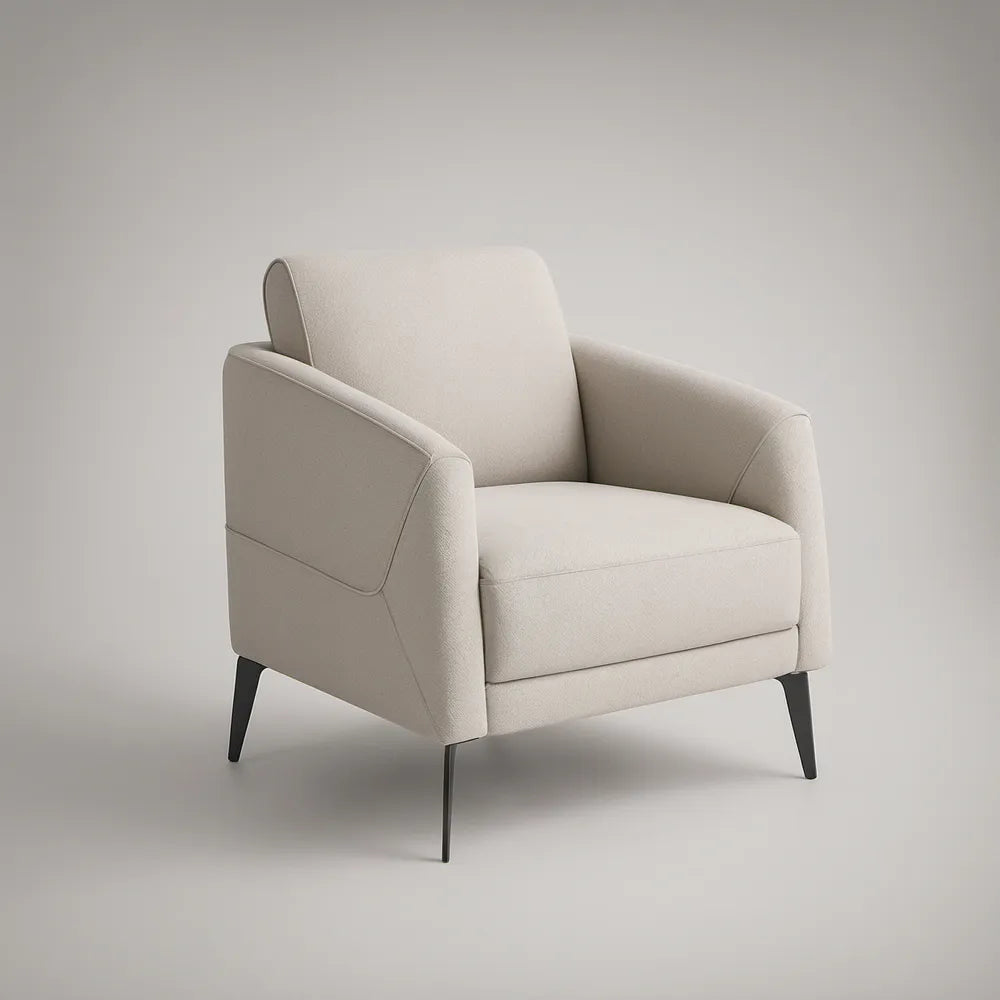 Moderner Polstersessel mit Armlehnen, Creme/Schwarz, 76 x 82 x 86 cm