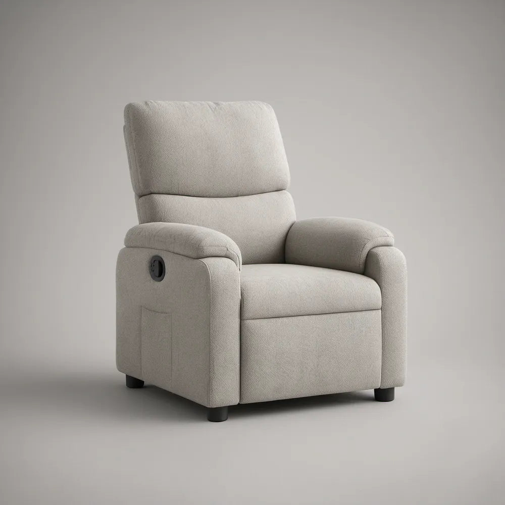 Elektrischer Relaxsessel Beige/Schwarz mit Liegefunktion, 85 x 95 x 105 cm