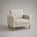 Gepolsterter Sessel mit Knopfheftung, Creme, 80 x 78 x 88 cm